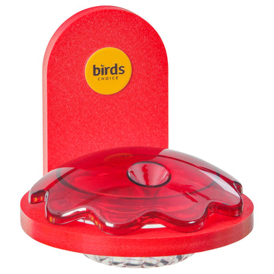 Window Mount Hummingbird Feeder in Red Recycled Plastic