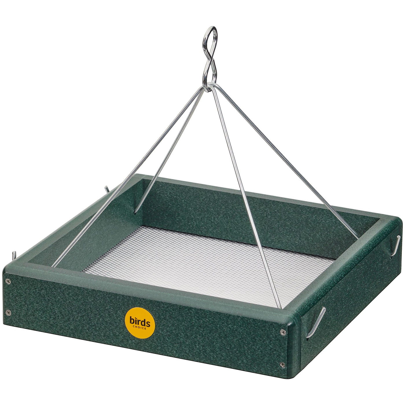 Small Hanging Platform Feeder in Green Recycled Plastic