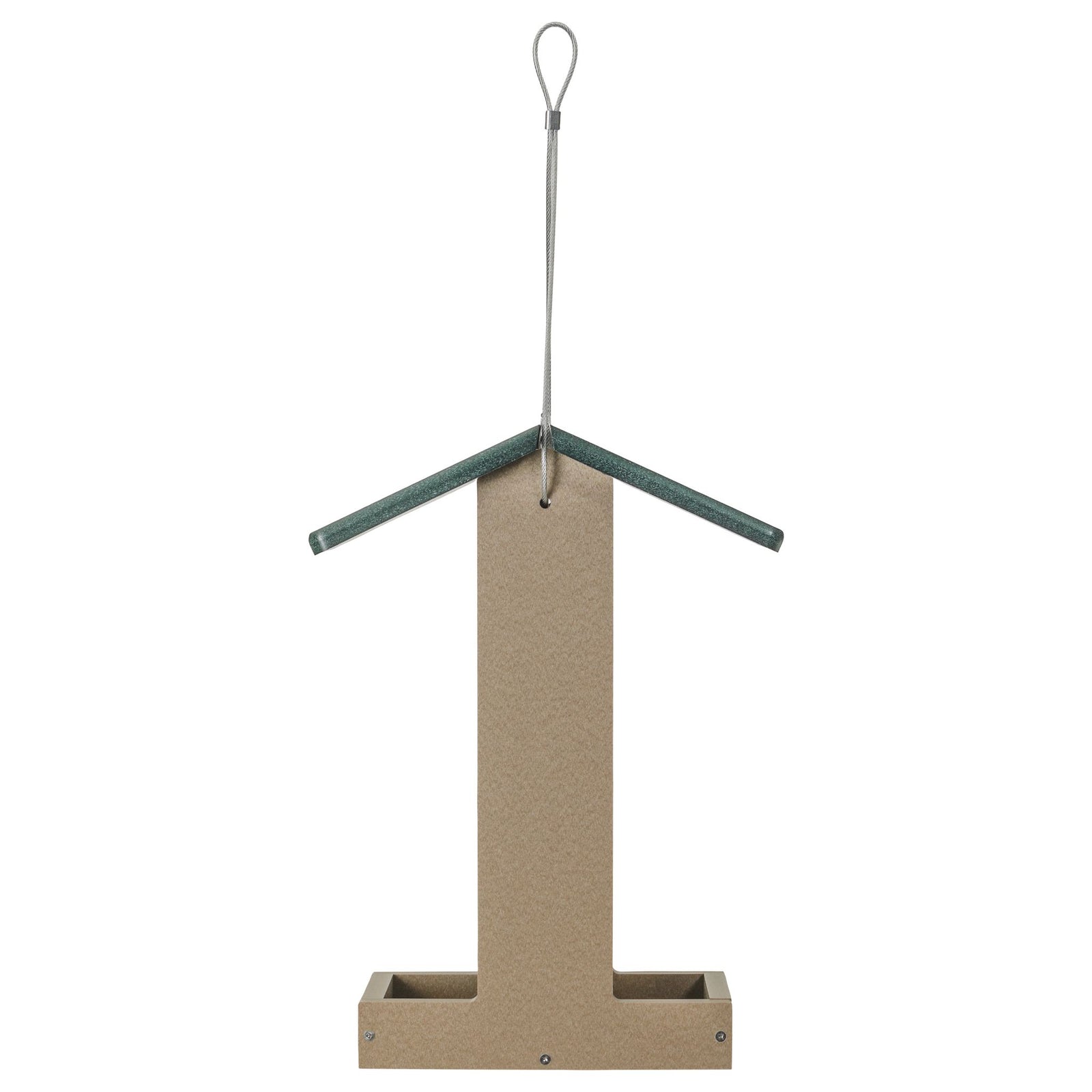 Bluejay Feeder in Taupe and Green Recycled Plastic - Birds Choice