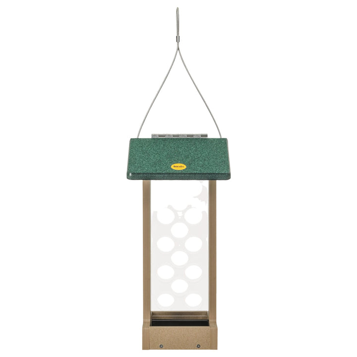Bluejay Feeder in Taupe and Green Recycled Plastic - Birds Choice
