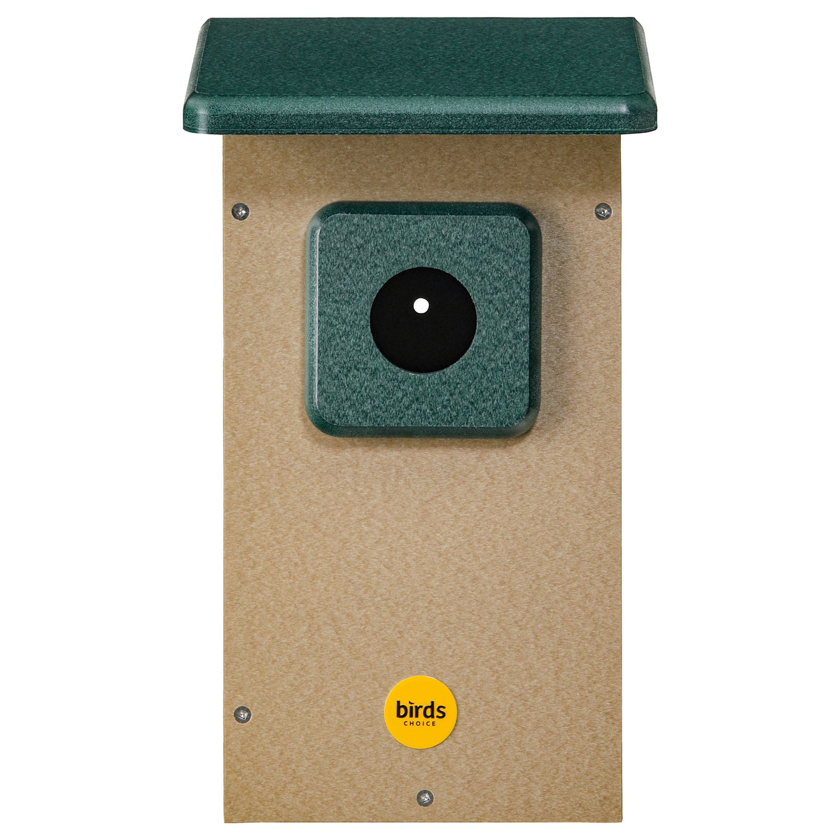 Eastern Bluebird House in Taupe and Green Recycled Plastic 1.5" Entrance Hole - Birds Choice