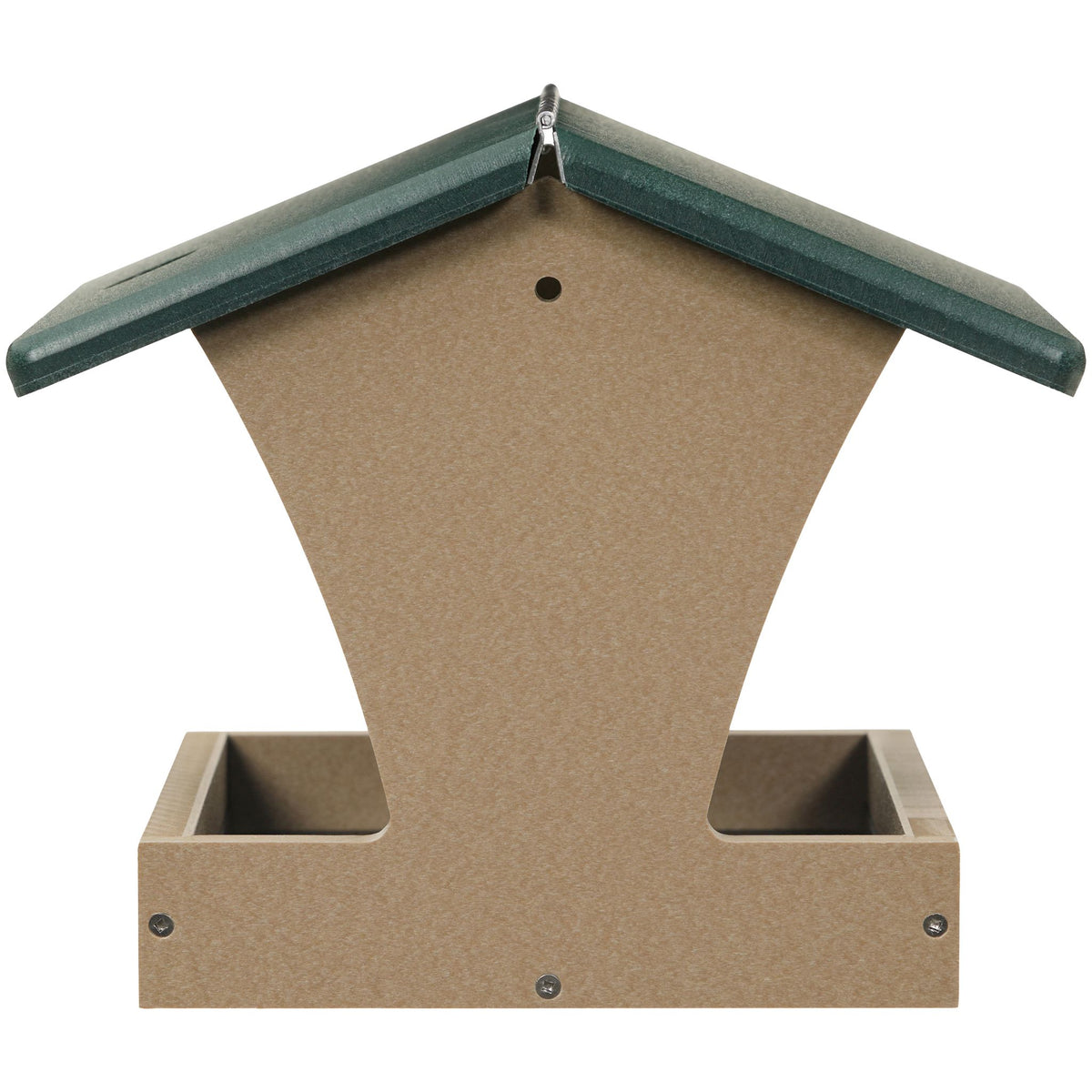 Medium Hopper Bird Feeder in Taupe and Green Recycled Plastic - Birds Choice