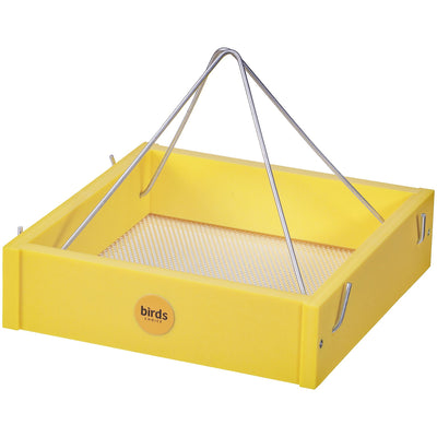 Small Hanging Tray Bird Feeder in Yellow Recycled Plastic - Birds Choice