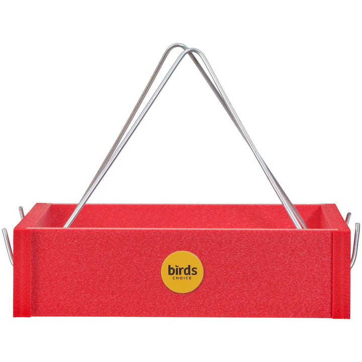 Small Hanging Tray Bird Feeder in Red Recycled Plastic - Birds Choice