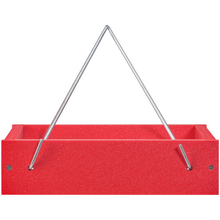 Small Hanging Tray Bird Feeder in Red Recycled Plastic - Birds Choice