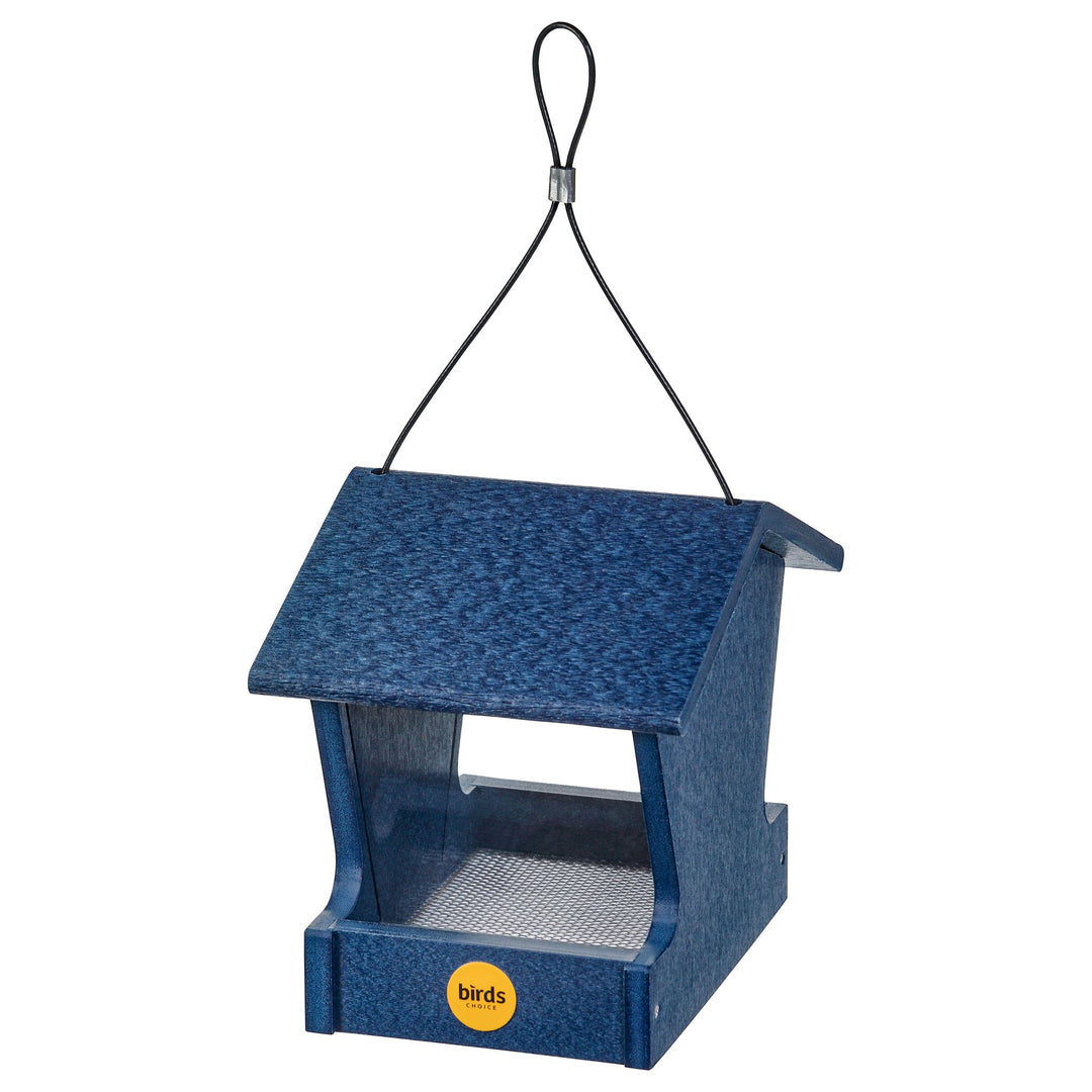 Small Hopper Feeder in Blue Recycled Plastic - Birds Choice