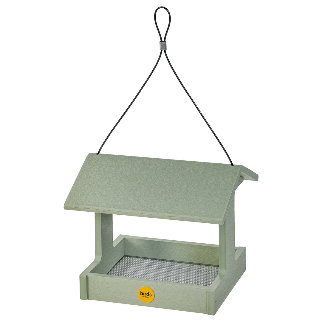 Recycled Plastic Fly-Thru Feeder in Sage Green - Birds Choice