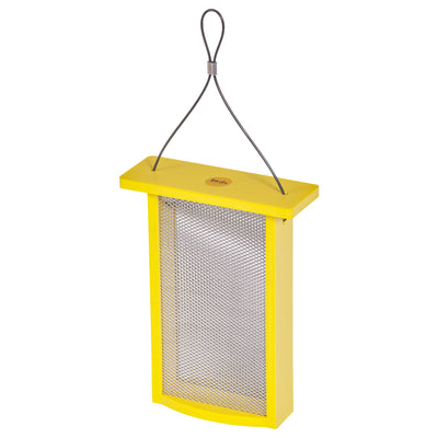 Tall Finch Bird Feeder in Yellow Recycled Plastic