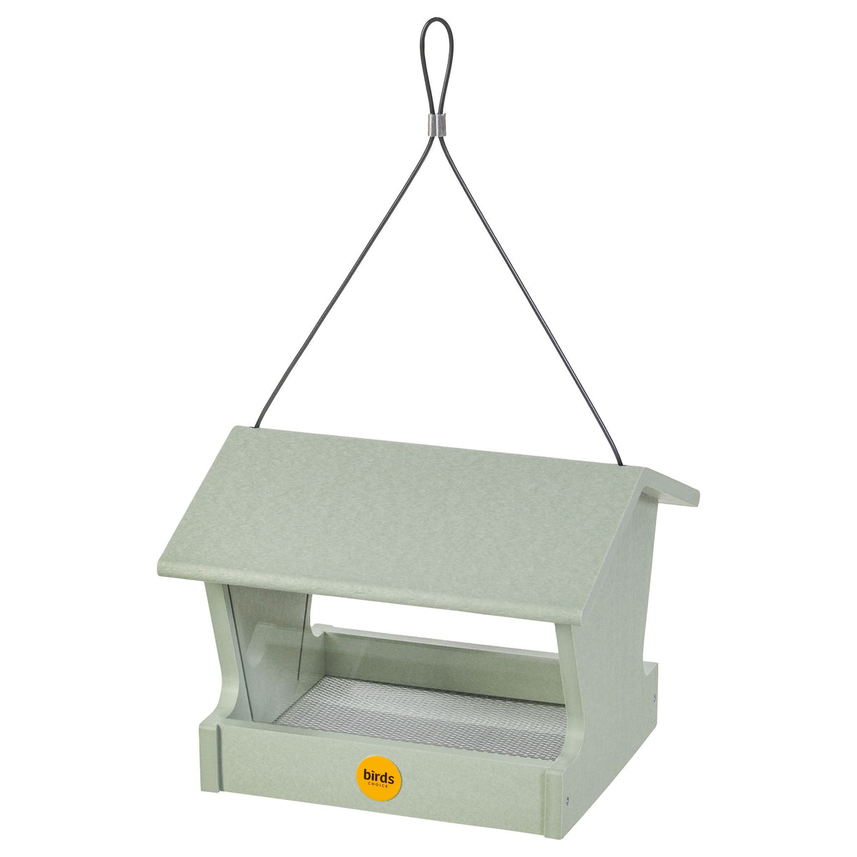 Medium Hopper Feeder in Sage Green Recycled Plastic - Birds Choice