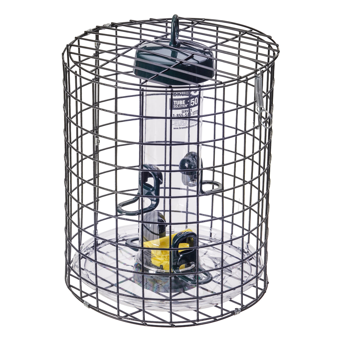 Brome Squirrel-Proof Tube Feeder with Cage &amp; Seed Tray - Birds Choice
