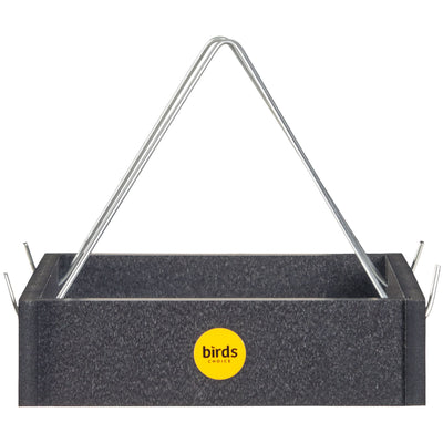 Small Hanging Tray Bird Feeder in Black Recycled Plastic - Birds Choice