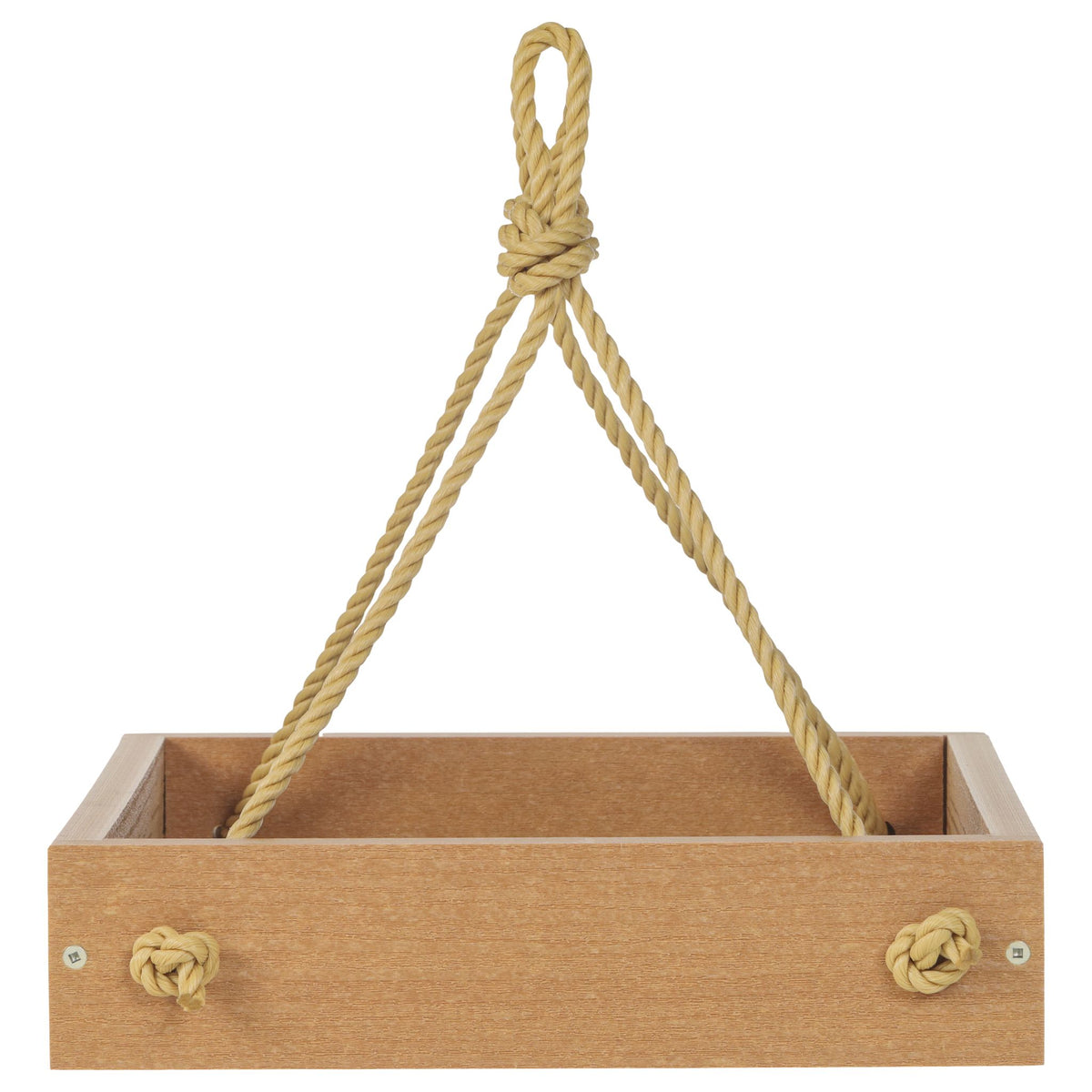 Modern Farmhouse Small Hanging Platform Feeder in Natural Teak - Birds Choice
