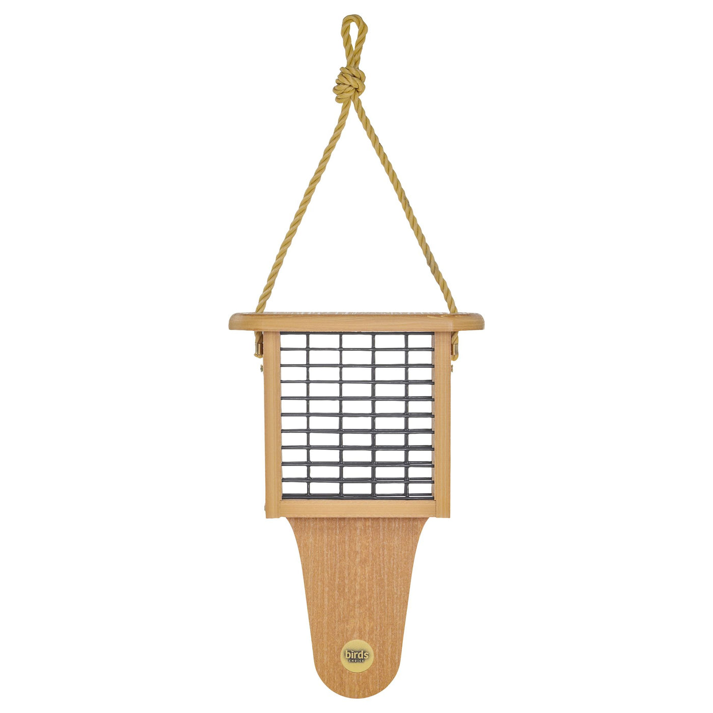 Modern Farmhouse Suet Feeder with Tail Prop in Natural Teak - Birds Choice