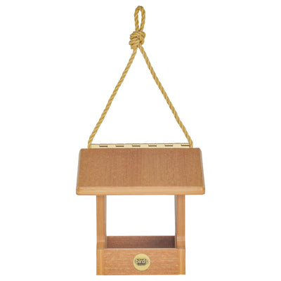 Modern Farmhouse Small Hopper Feeder in Natural Teak