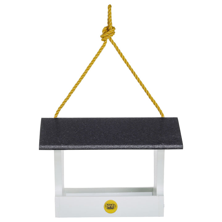 Modern Farmhouse Medium Hopper Bird Feeder in Black and White - Birds Choice