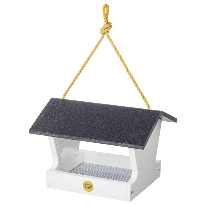Modern Farmhouse Medium Hopper Bird Feeder in Black and White - Birds Choice
