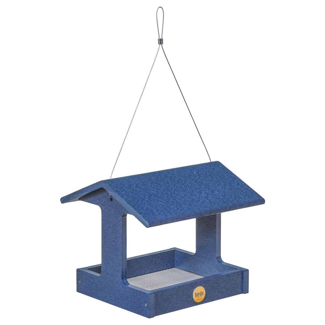 Hanging Small Fly-Thru Bird Feeder in Dark Blue - Birds Choice