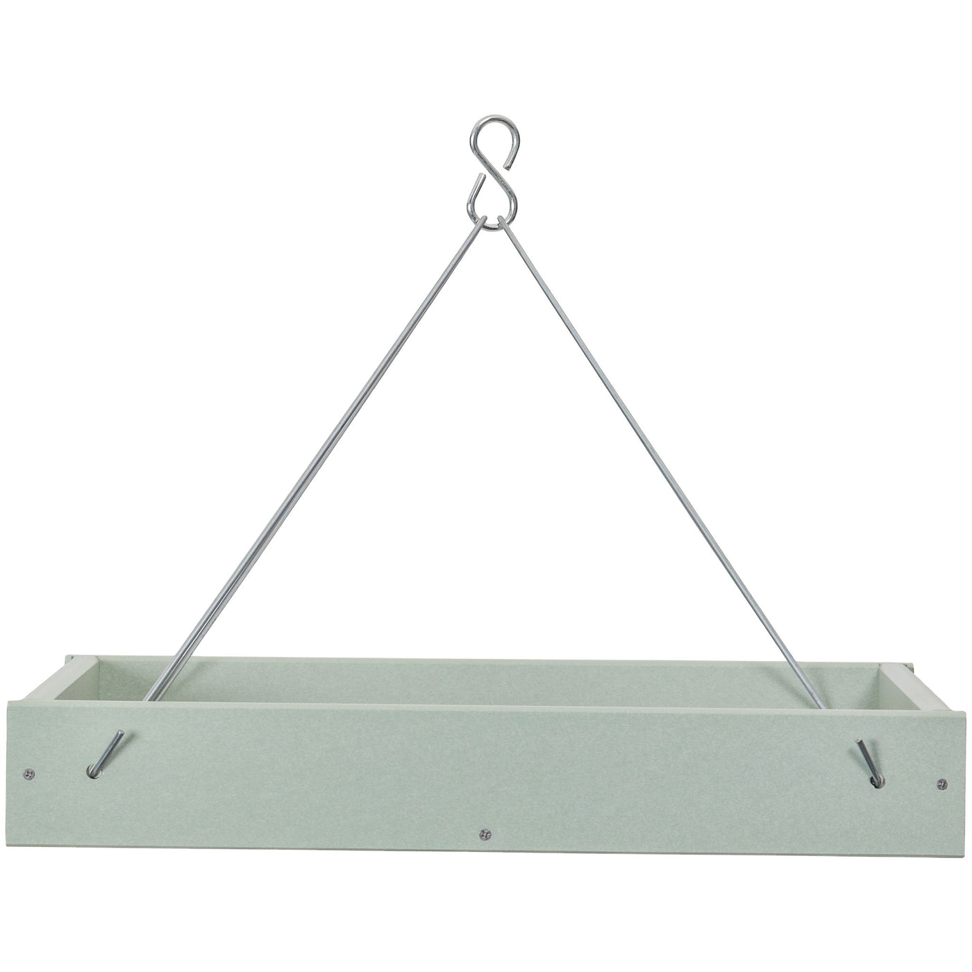 Large Hanging Platform Bird Feeder in Green Recycled Plastic