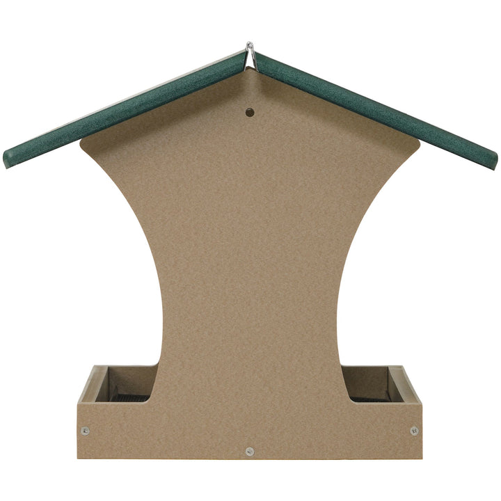 Large Hopper Bird Feeder in Taupe and Green Recycled Plastic - Birds Choice