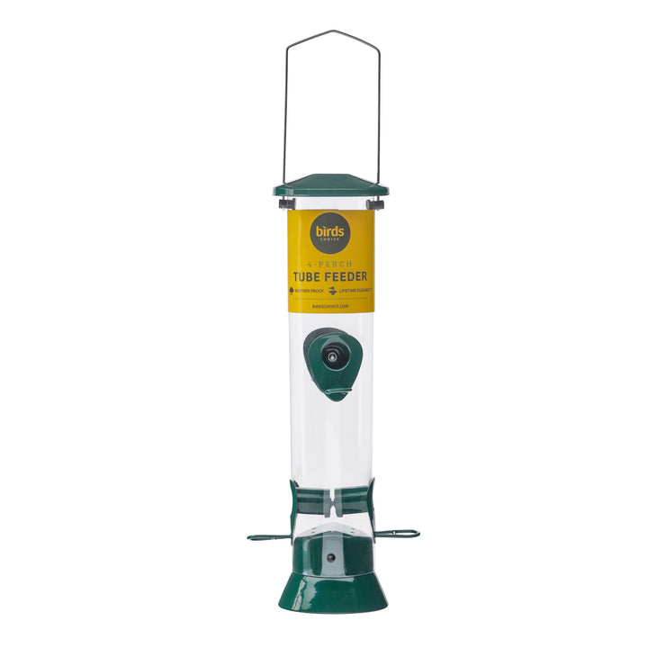Large Economy Tube Bird Feeder with 4 Ports - Birds Choice