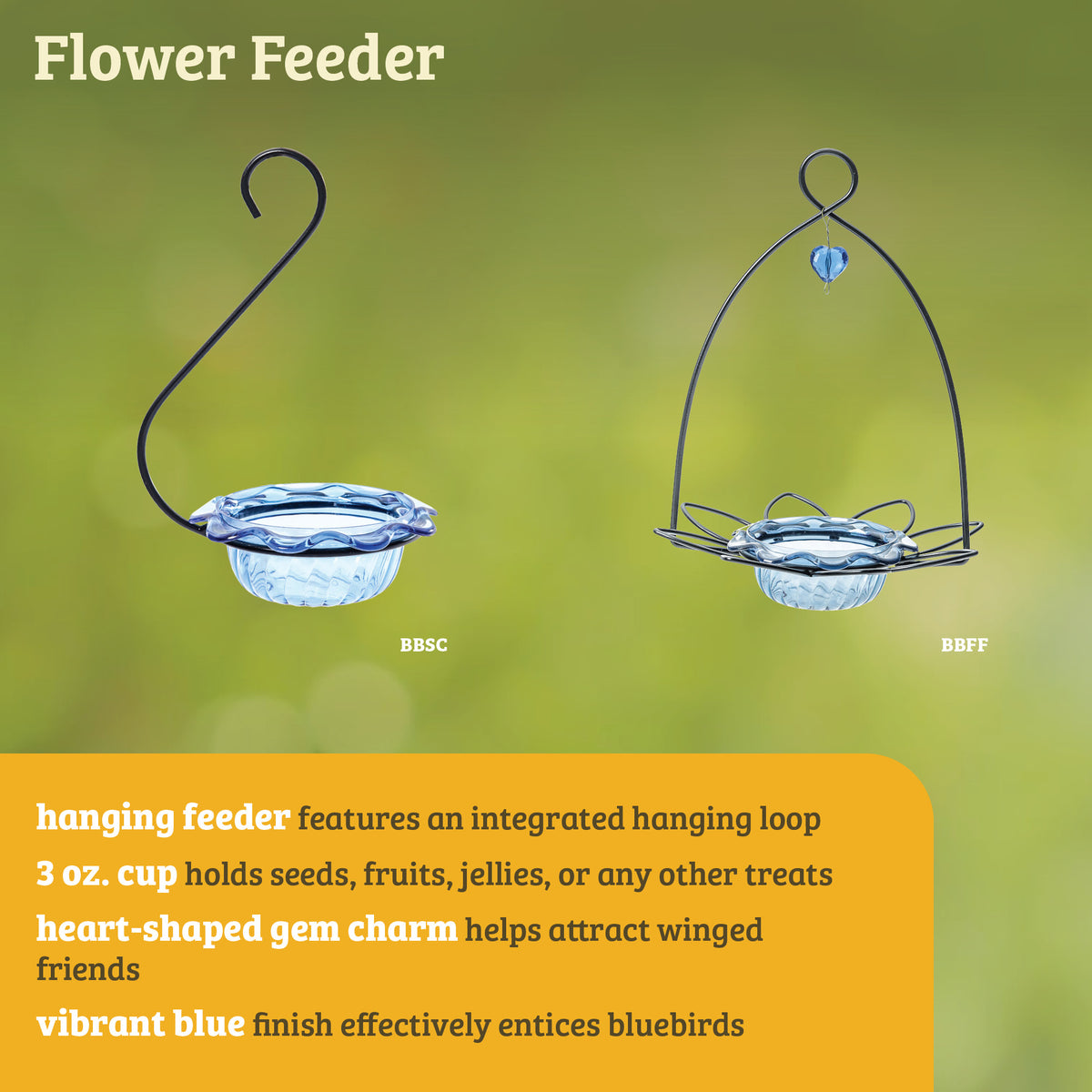 Bluebird Feeder Flower Shape for Mealworms and Dried Fruit - Birds Choice