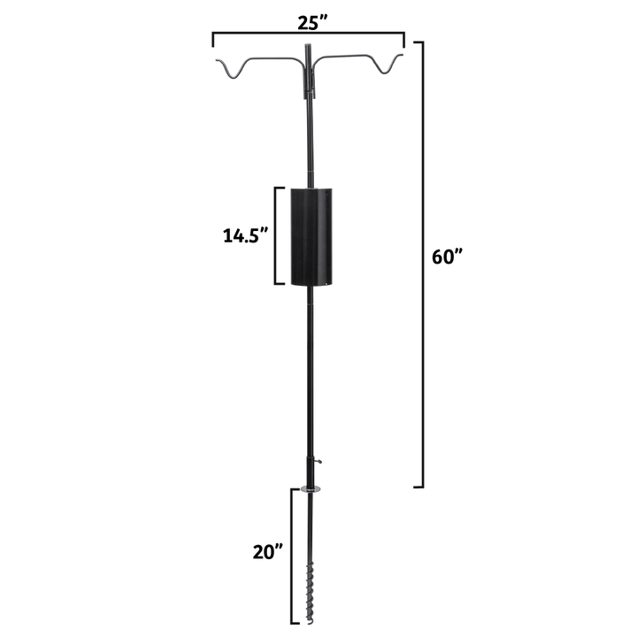 2 Arm Complete Bird Feeder Pole Set with Squirrel Baffle - Birds Choice
