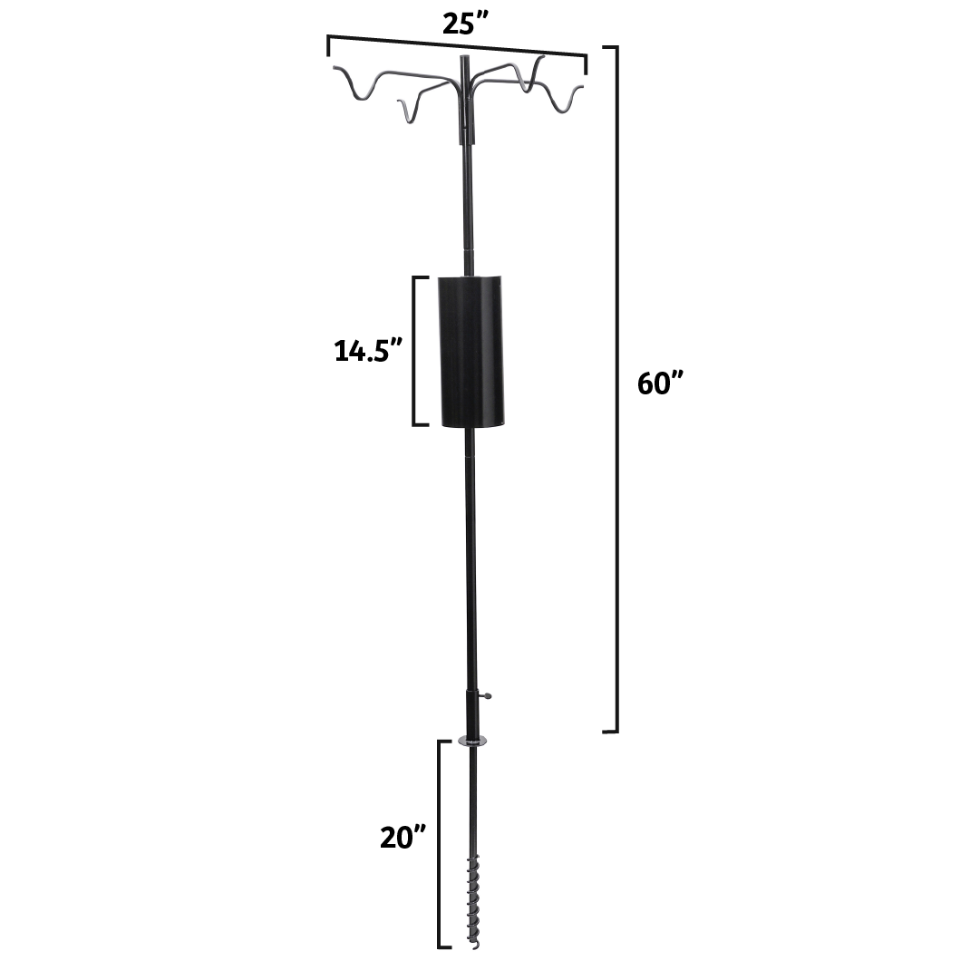 4 Arm Complete Bird Feeder Pole Set with Squirrel Baffle - Birds Choice