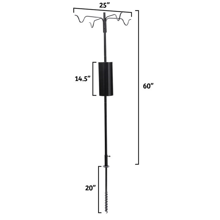 4 Arm Complete Bird Feeder Pole Set with Squirrel Baffle - Birds Choice