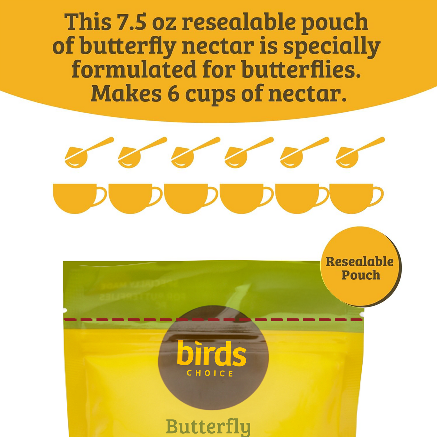 Butterfly Nectar 7.5 oz. Resealable Pouch - Birds Choice
