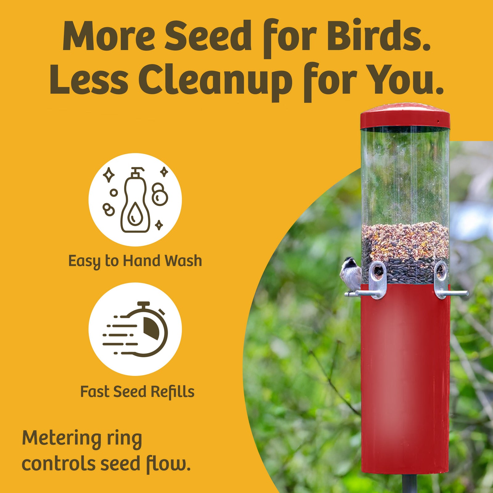 Squirrel Proof Classic Bird Feeder with Pole and Squirrel Baffle - Birds Choice