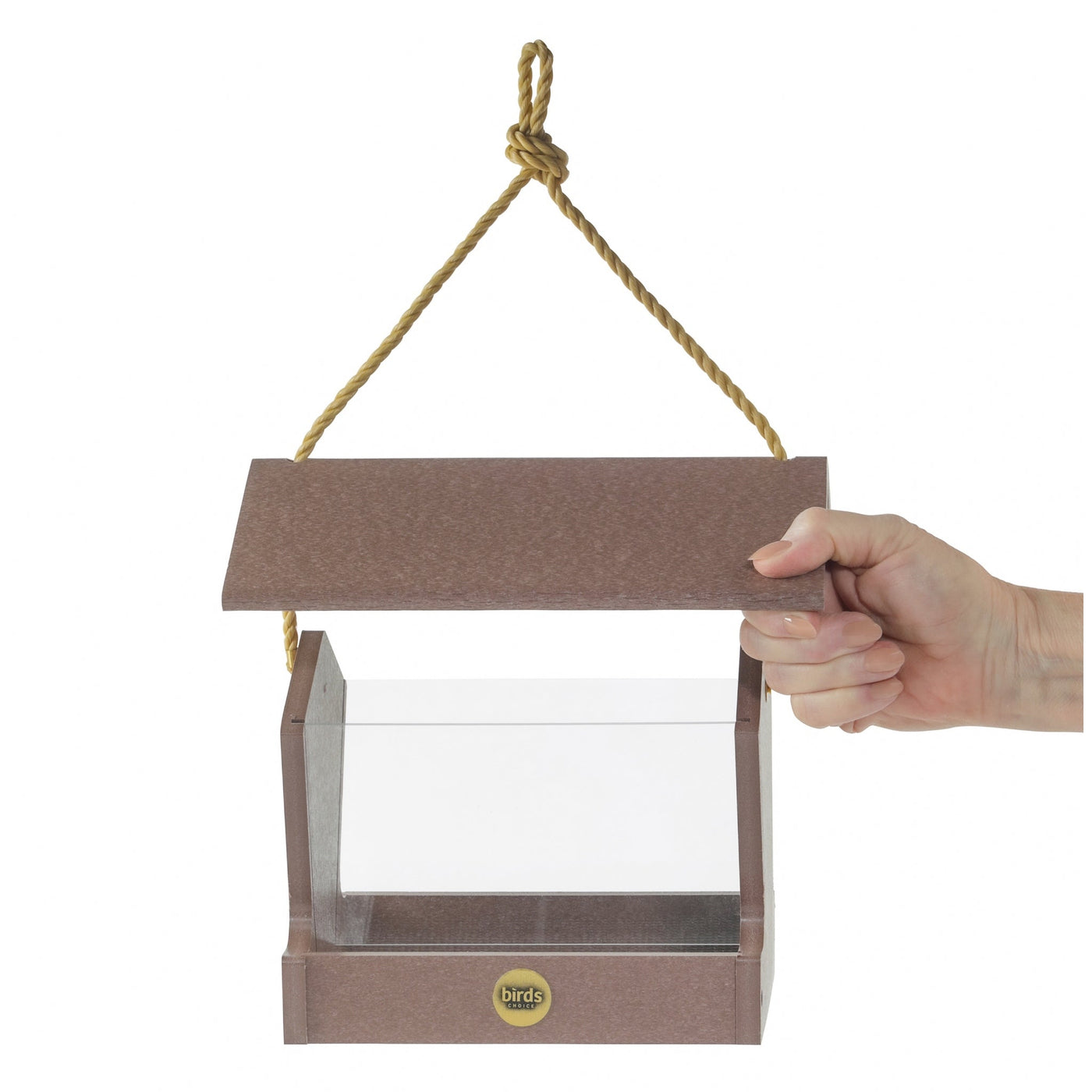 Medium Hopper Bird Feeder in Cinnamon Recycled Plastic - Birds Choice