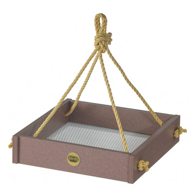 Small Hanging Platform Bird Feeder in Cinnamon Recycled Plastic - Birds Choice