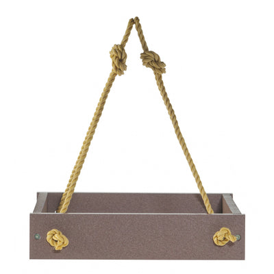 Small Hanging Platform Bird Feeder in Cinnamon Recycled Plastic - Birds Choice