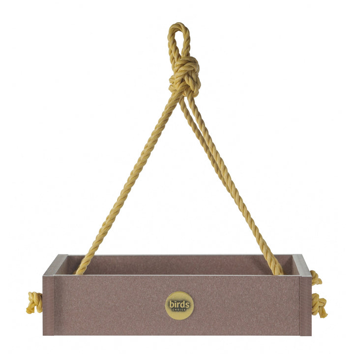 Small Hanging Platform Bird Feeder in Cinnamon Recycled Plastic - Birds Choice