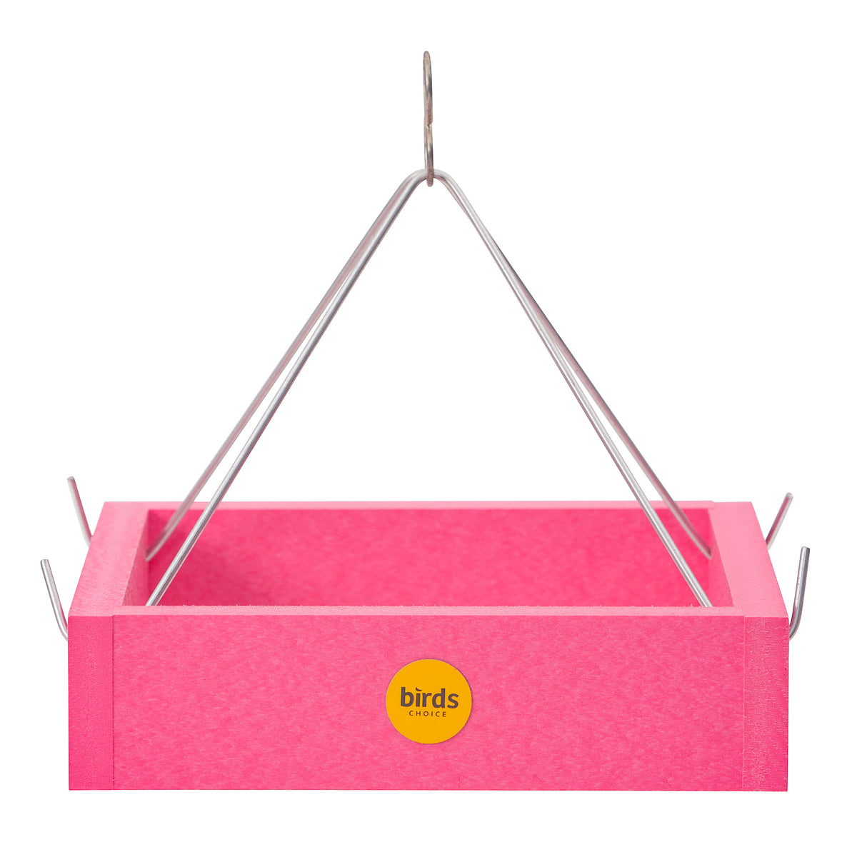 Small Hanging Tray Bird Feeder in Pink Recycled Plastic-Limited Edition - Birds Choice