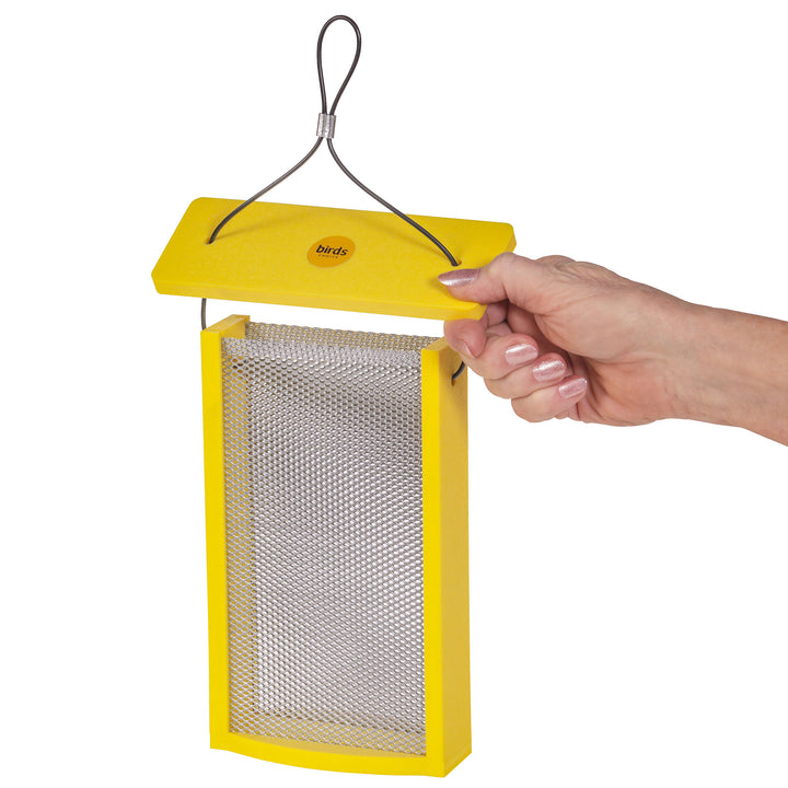 Tall Finch Bird Feeder in Yellow Recycled Plastic - Birds Choice