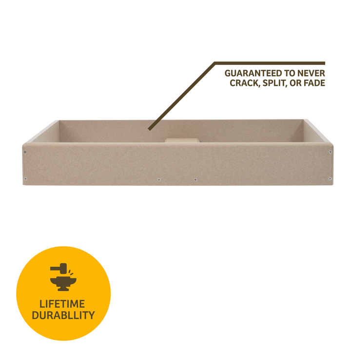Seed Catcher Platform Bird Feeder Pole Mount in Taupe Recycled Plastic Medium - Birds Choice