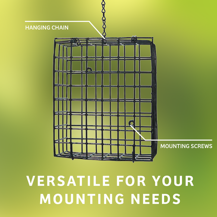 Seed and Suet Block Cage with Hanging Chain - Birds Choice