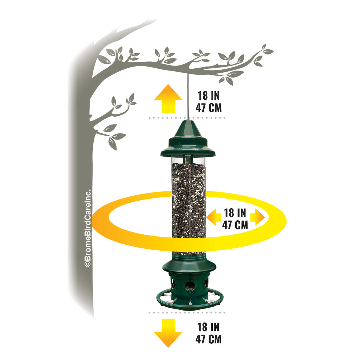 Brome Squirrel Buster Plus Squirrel-proof Bird Feeder w/Cardinal Ring - Birds Choice