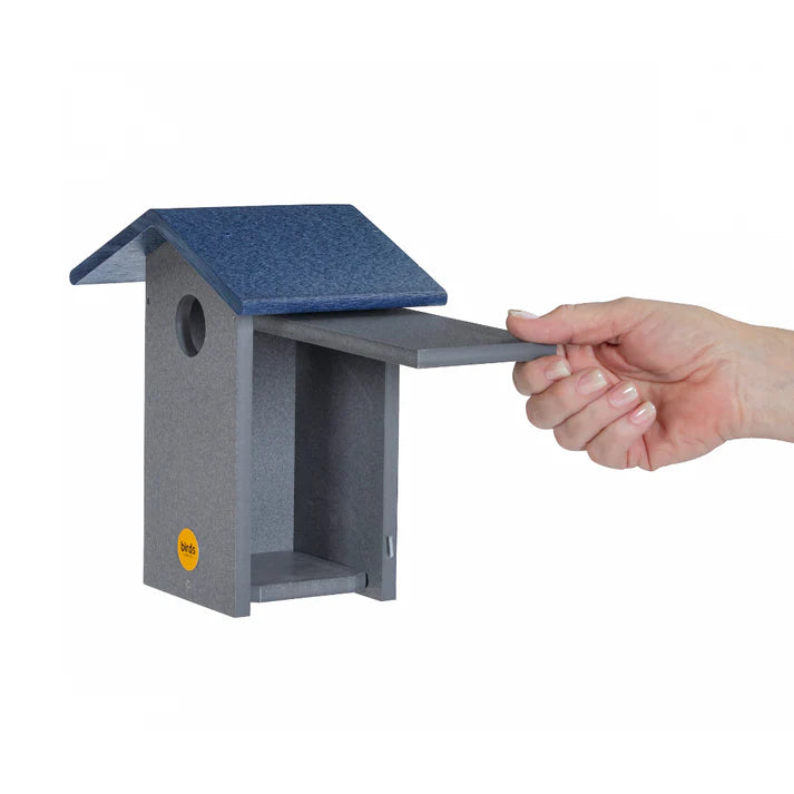Bluebird House in Gray and Blue Recycled Plastic - Birds Choice