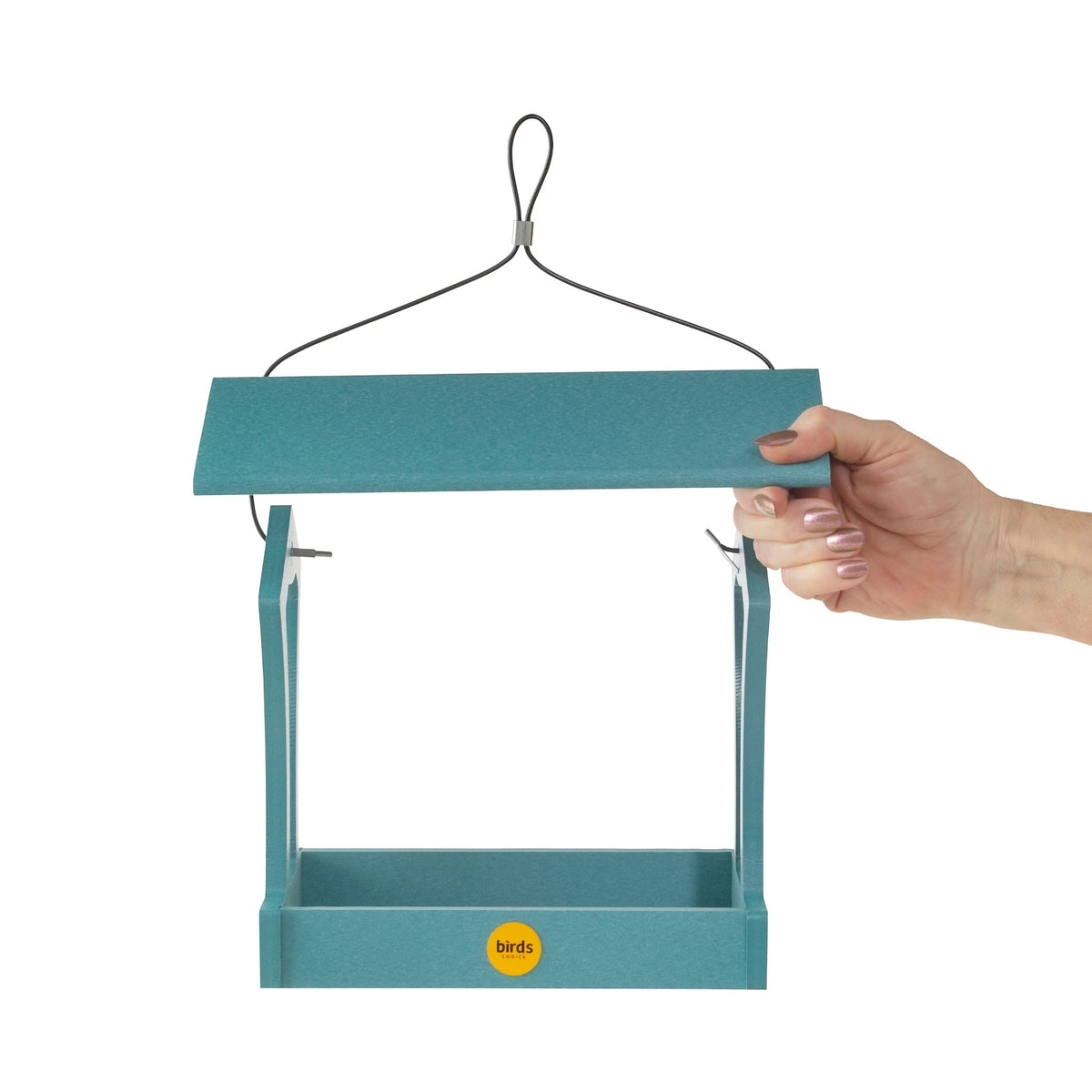 Fly-Thru Bird Feeder in Blue Recycled Plastic - Birds Choice
