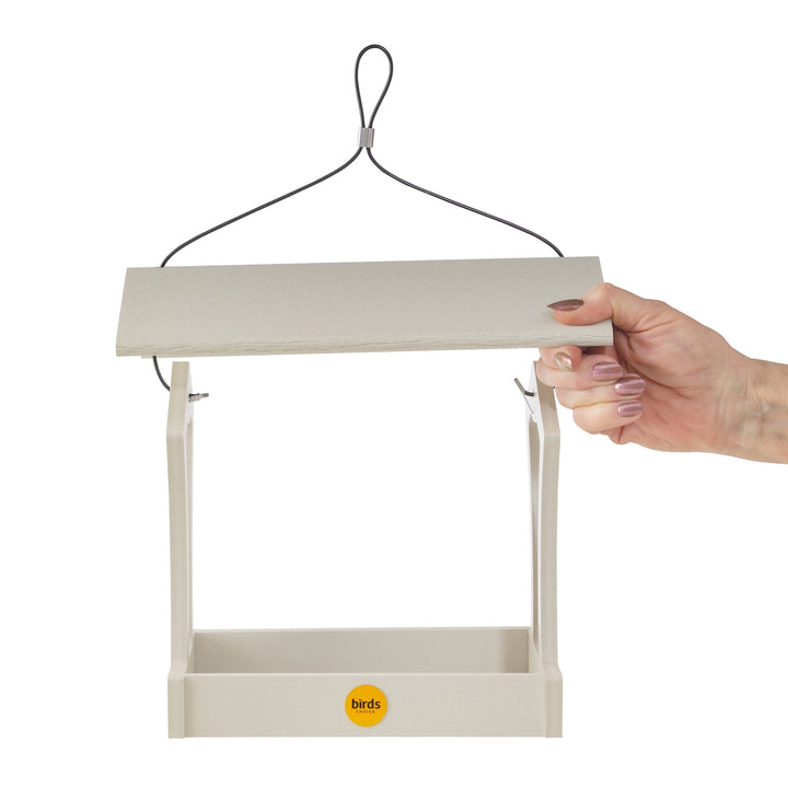 Fly-Thru Bird Feeder in Sea Salt Recycled Plastic - Birds Choice