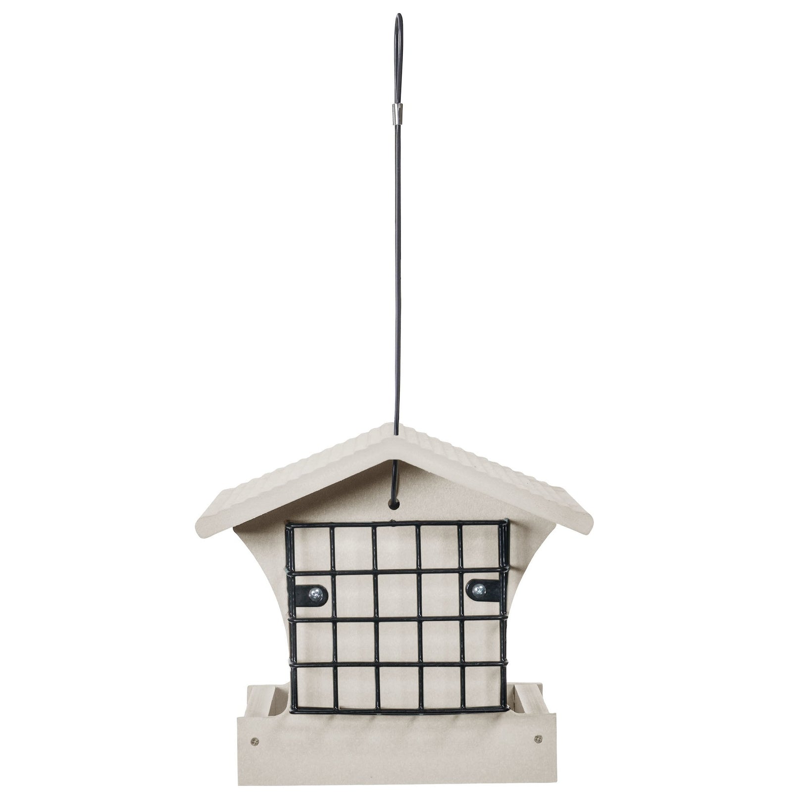 Medium Hopper Bird Feeder with Suet Cages in Sea Salt Recycled Plastic - Birds Choice