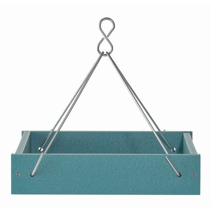 Small Hanging Platform Bird Feeder in Blue Recycled Plastic - Birds Choice
