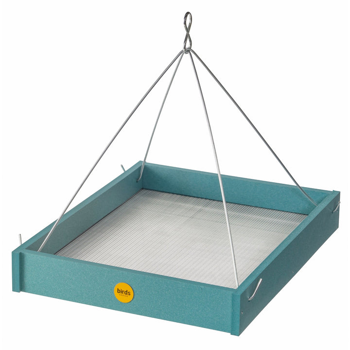 Large Hanging Platform Bird Feeder in Blue Recycled Plastic - Birds Choice