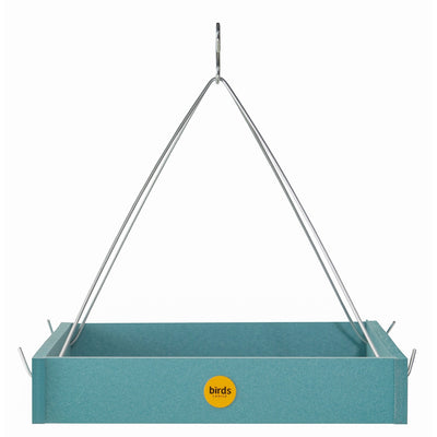 Large Hanging Platform Bird Feeder in Blue Recycled Plastic - Birds Choice