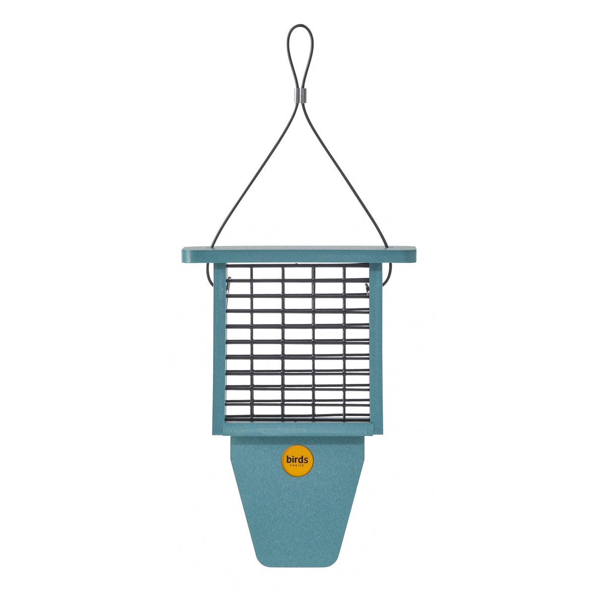 Suet Feeder with Tail Prop for Single Cake in Blue Recycled Plastic - Birds Choice