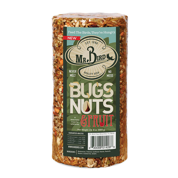 Mr. Bird Bugs, Nuts, &amp; Fruit Seed Cylinder – Small - Birds Choice