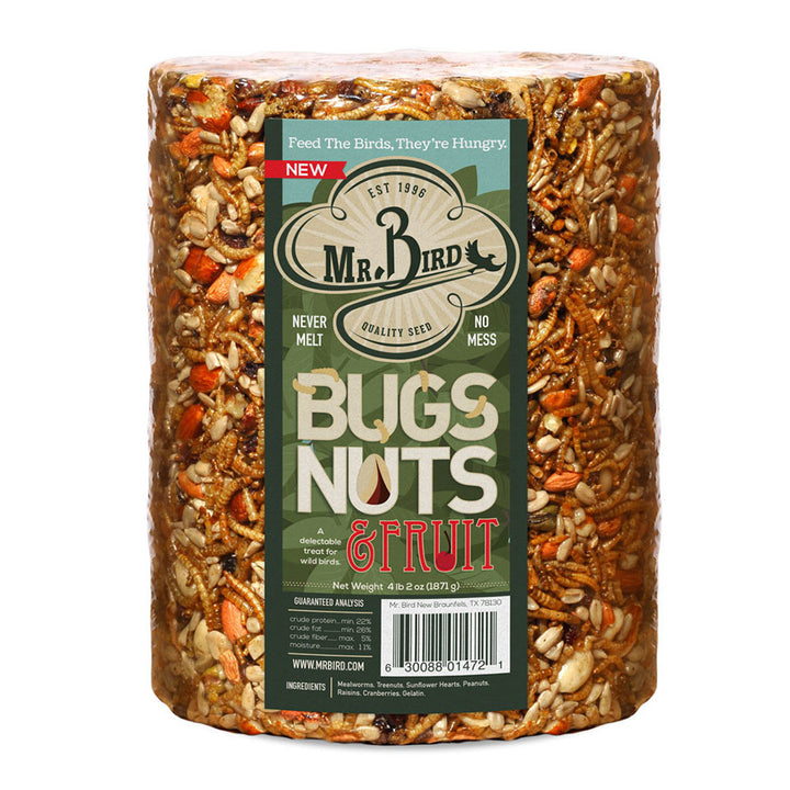 Mr. Bird Bugs, Nuts, &amp; Fruit Seed Cylinder – Large - Birds Choice