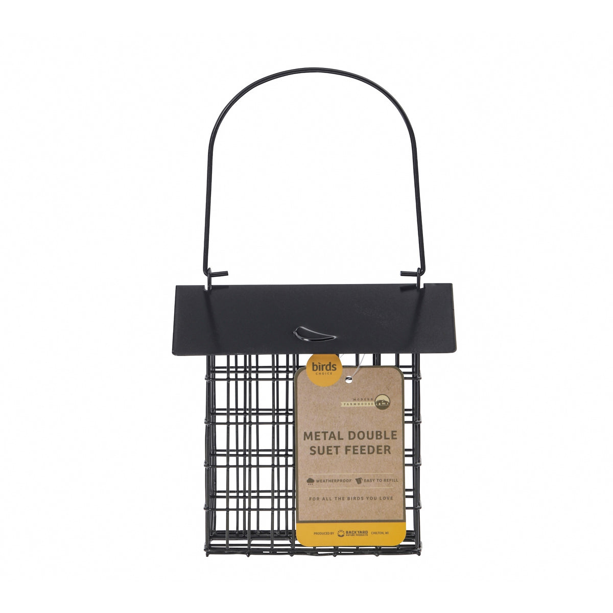 Modern Farmhouse Metal Double Suet Feeder – Black - Birds Choice